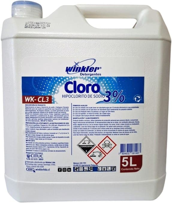 Cloro 3% Hogar WK-CL3 1L