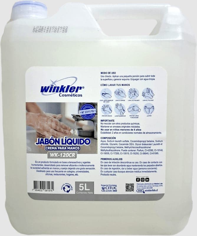 Jabón Perlado Crema WK-120 CR 250ml Flip Top