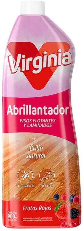 Abrillantador Pisos Flotantes Virginia Frutos Rojos 900ml
